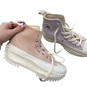 Converse Run Star Hike Platform High Top Sneakers Tri-panel Pink/Purple Size W 5